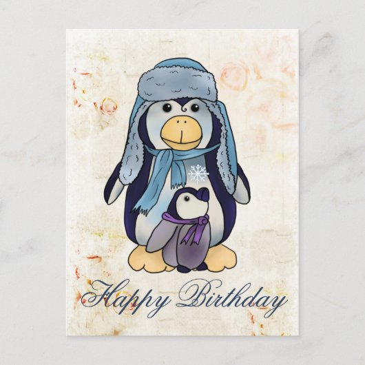 Pinguin mit Kind Briefkaart (Voorkant)