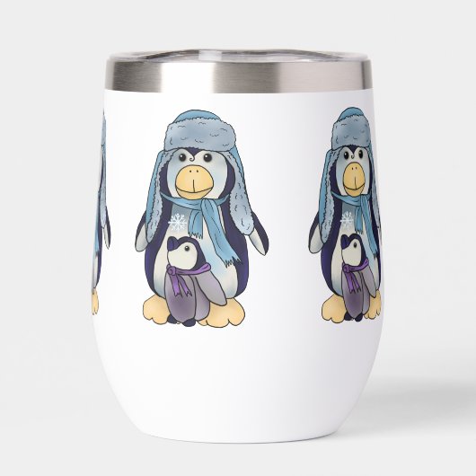 Pinguin mit kind Kaffeetasse (Achterkant)