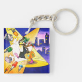 Pinguin mit Koffer Acryl Schlüsselanhänger Sleutelhanger (Achterkant)