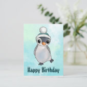 Pinguin mit Mütze Briefkaart (Staand voorkant)