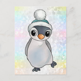 Pinguin mit Mütze Briefkaart