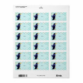 Pinguin mit Schal Adressaufkleber Etiket (Full Sheet)