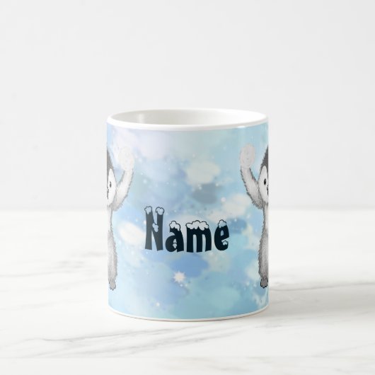 Pinguin mit Schneeball Kaffeetasse Koffiemok (Center)