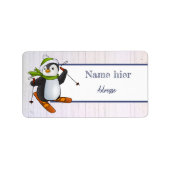 Pinguin mit Ski Etiket (Voorkant)