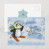 Pinguin mit Ski Karte Briefkaart (Voorkant / Achterkant)