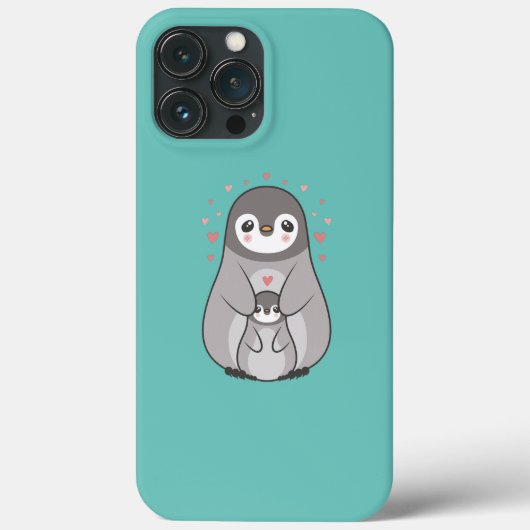 Pinguïn moeder baby Moederdag schattige cartoon ma Case-Mate iPhone Case (Achterkant)