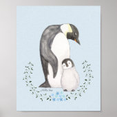 Pinguïn moeder/vader met baby Cute Penguin Nursery Poster (Voorkant)