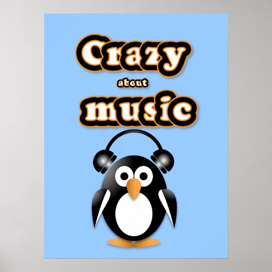 Pinguïn muziek fan poster (Voorkant)