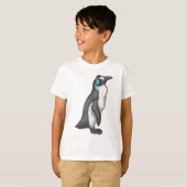 Pinguïn Muziek Hoofdtelefoon T-shirt (Voorkant volledig)