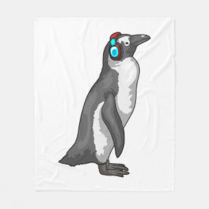 Pinguïn Muziekhoofdtelefoon Fleece Deken