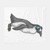 Pinguïn Muziekhoofdtelefoon Fleece Deken (Voorkant (Horizontaal))