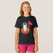 Pinguïn Muzieknoot Muziek T-shirt (Voorkant volledig)