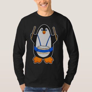 Pinguïn Muzikant Drum Muziek T-shirt