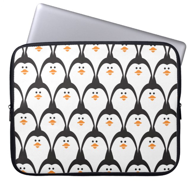 Pinguïn naadloos patroon. laptop sleeve (Voorkant)
