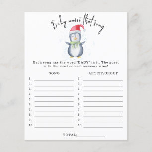 Pinguïn - Naam dat lied babyshower spel