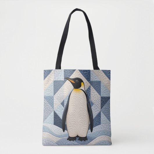 Pinguïn nepquilt tote bag (Voorkant)