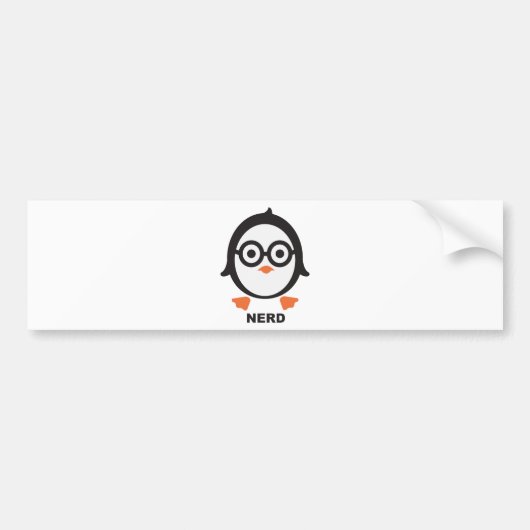 Pinguin - nerd - penguin bumpersticker (Voorkant)