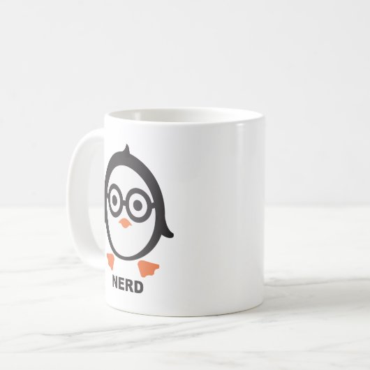 Pinguin - nerd - penguin koffiemok (Voorkant links)
