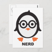 Pinguin - nerd - pinguïn briefkaart (Voorkant / Achterkant)