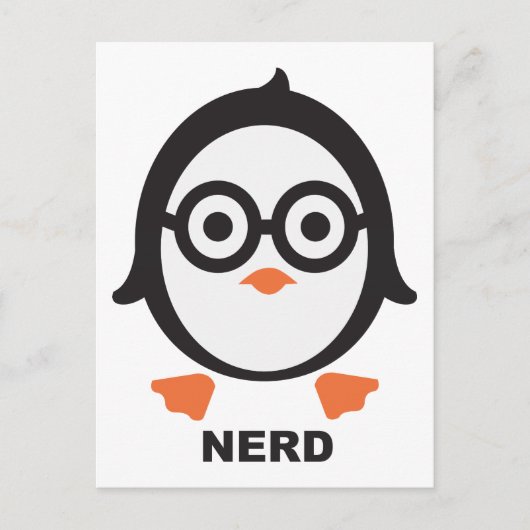 Pinguin - nerd - pinguïn briefkaart (Voorkant)