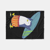 Pinguïn Niets Is Beter Dan Surfen Fleece Deken (Voorkant (Horizontaal))
