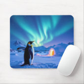 Pinguïn onder het noorderlicht muismat (Met muis)