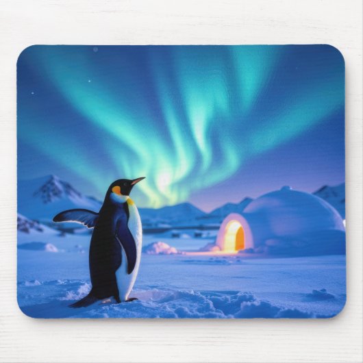 Pinguïn onder het noorderlicht muismat (Voorkant)