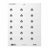 Pinguïn ontwerp adreslabel etiket (Full Sheet)