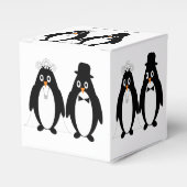Pinguïn ontwerp bruiloft bedankdoosjes (Voorkant Zijde)