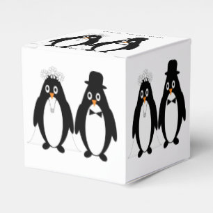 Pinguïn ontwerp bruiloft bedankdoosjes