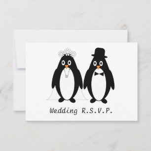 Pinguïn Ontwerp Bruiloft RSVP