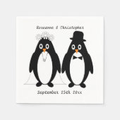 Pinguïn ontwerp bruiloft servet (Voorkant)
