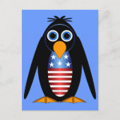 pinguïn op 4 juli briefkaart (Voorkant)
