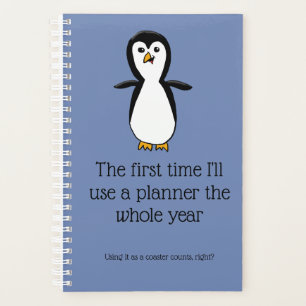 Pinguïn op een bord planner
