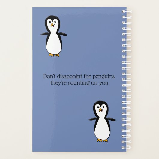 Pinguïn op een bord planner (Achterkant)