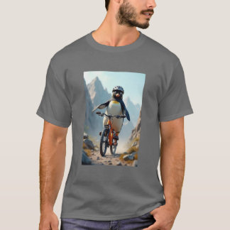 Pinguïn op een fiets T-shirt