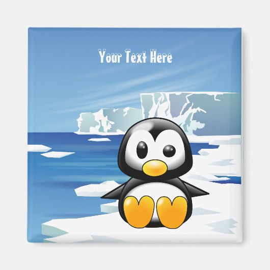 Pinguïn op ijs magneet (Voorkant)