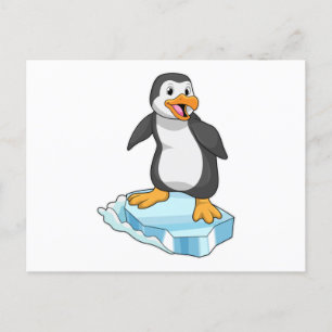 Pinguïn op ijskap briefkaart