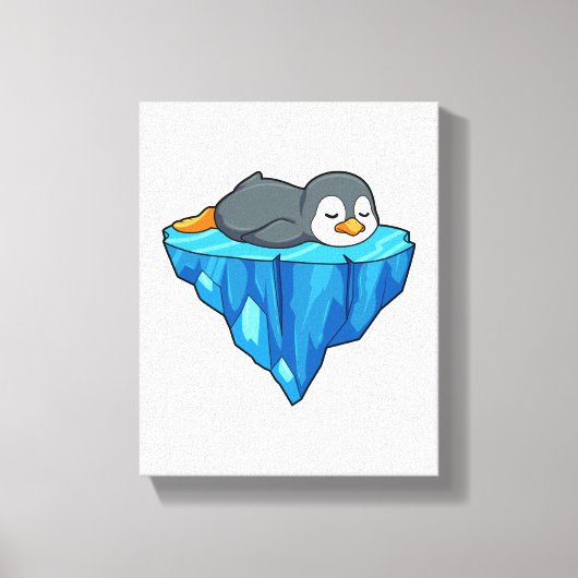 Pinguïn op ijskap canvas afdruk (Voorkant)