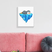 Pinguïn op ijskap canvas afdruk (Insitu (Woonkamer))