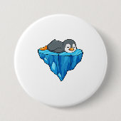 Pinguïn op ijskap ronde button 7,6 cm (Voorkant)