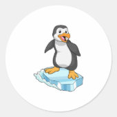 Pinguïn op ijskap ronde sticker (Voorkant)