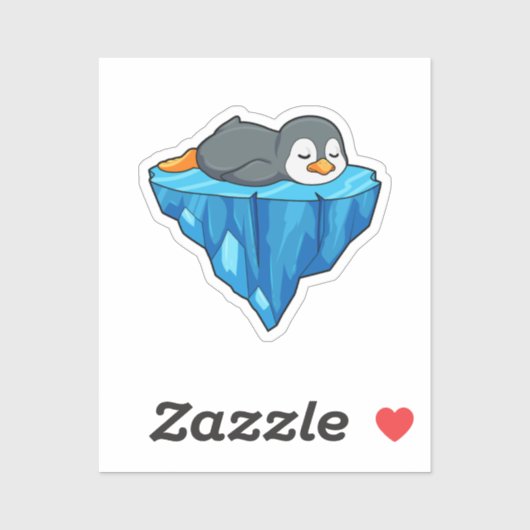 Pinguïn op ijskap sticker (Vel)
