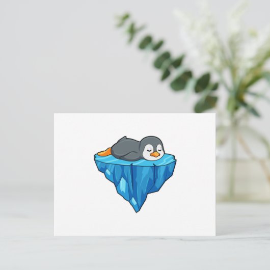 Pinguïn op ijsschots briefkaart (Staand voorkant)