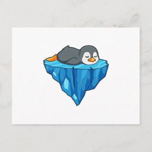 Pinguïn op ijsschots briefkaart