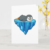 Pinguïn op ijsschots kaart (Gele Bloem)