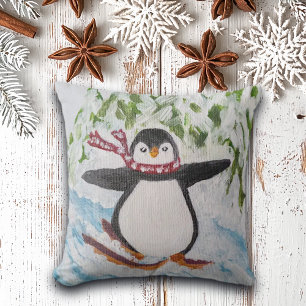 Pinguïn op skipiste kussen