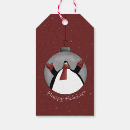 Pinguïn Ornament Cadeaubijslage Cadeaulabel