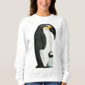 Pinguïn Ouder en Jong Binding Kunst Trui (Voorkant)