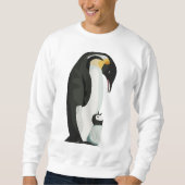 Pinguïn Ouder en Jong Binding Kunst Trui (Voorkant)